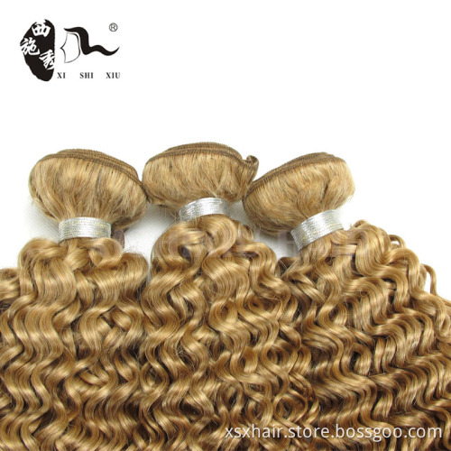Wholesale 100% cheap natural blonde curly human hair extensions